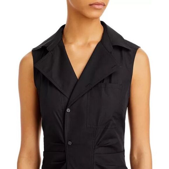 Derek Lam 10 Crosby Satina Sleeveless Shirtdress in Black Sz 2 - Picture 14 of 14